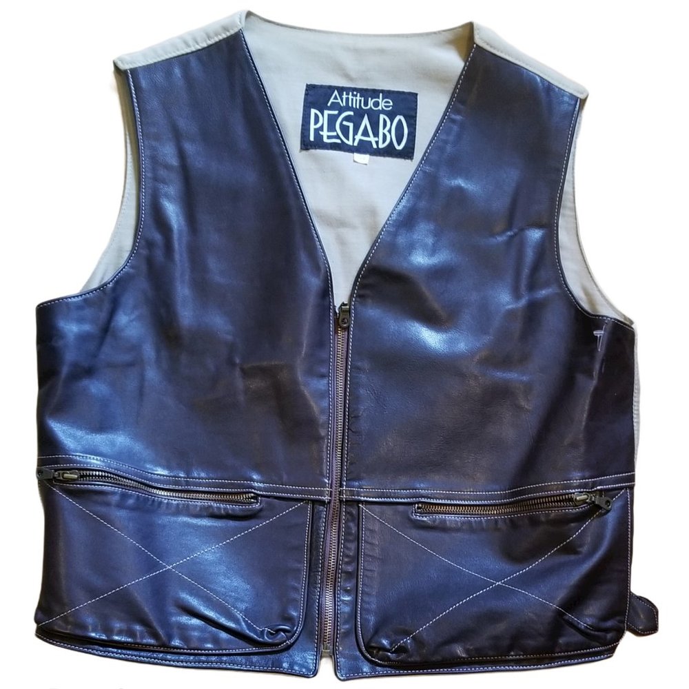 PEGABO Leather Moto/Hunting Vest (Size L)
